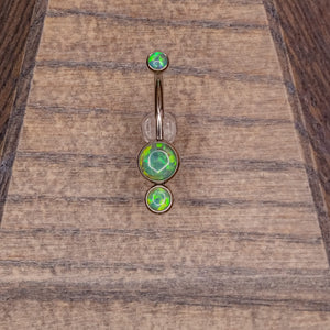 Lime Green Opal Hanging Navel in 14g