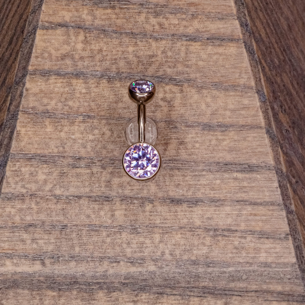 Lavender Swarovski Crystal Navel in a Bezel Setting  (4mm/6mm)