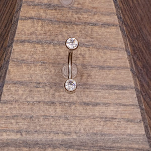 White Swarovski Crystal Navel in a Bezel Setting  (4mm/4mm)