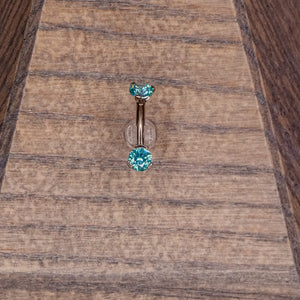 Mint Green Swarovski Crystal Navel in a Prong Setting  (4mm/4mm)