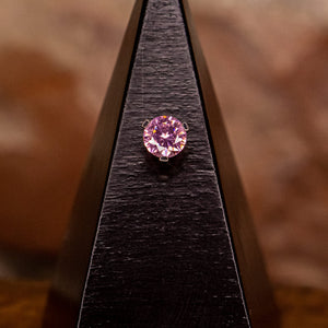 Threadless Pink Crystal- Prong