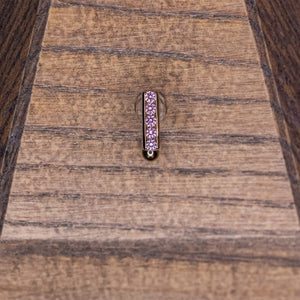 5-Gem Top Hanging in Purple Crystals Bezel in 16g