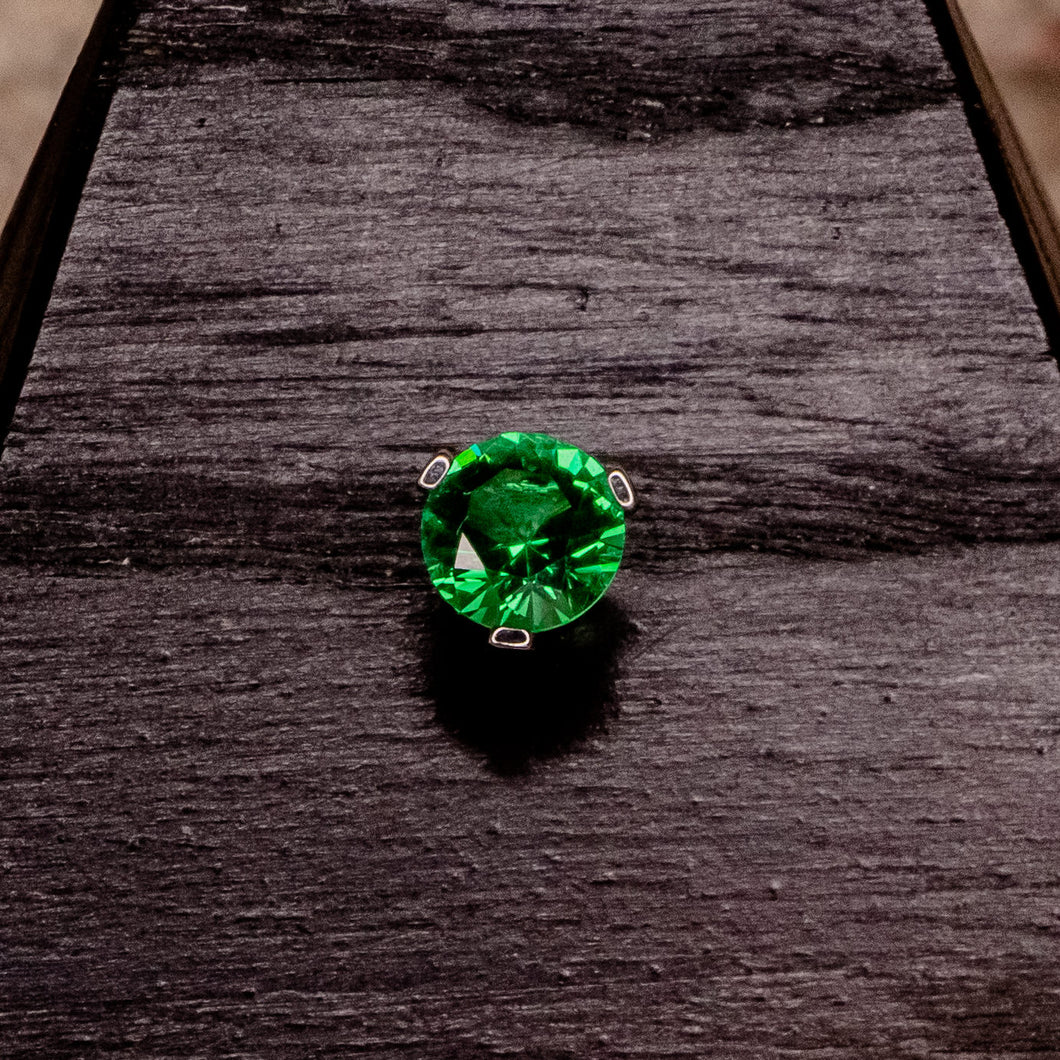 16/18g Green Swarovski Crystal Prong