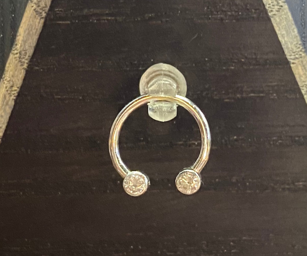 Circular Barbell in White Gold
