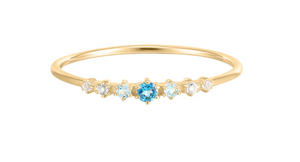 Elsa Finger Ring with LONDON BLUE TOPAZ in Yellow Gold
