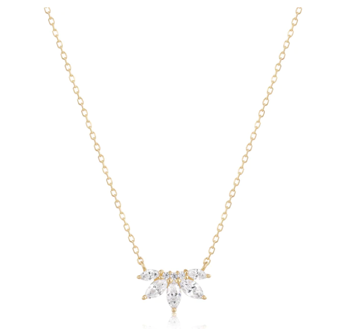 Valentina Necklace with GENUINE DIAMONDS in Yellow Gold