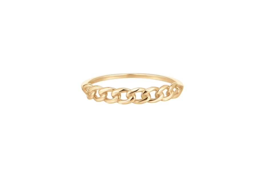 Gold Chain Finger Ring in Yellow Gold