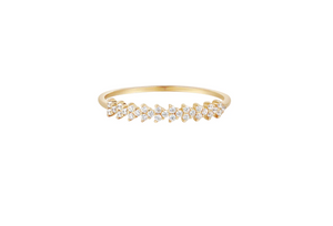 Parker Finger Ring with WHITE SAPPIRES in Yellow Gold
