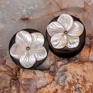 Abalone Flower Plugs- 1 1/4" ID  1 5/16" OD